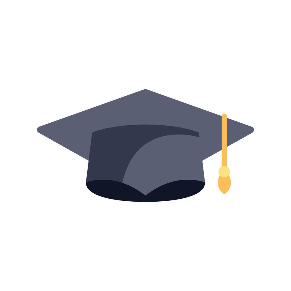 Graduation cap icon on white background vector