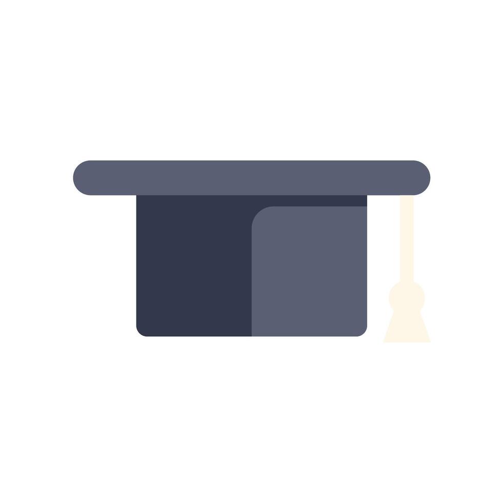 Graduation hat icon, flat design, illustration vector