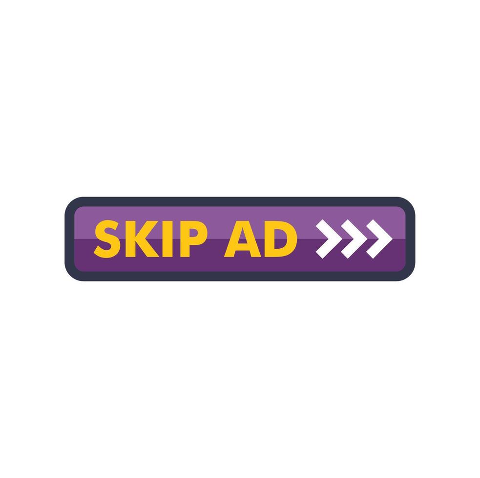 Skip ad icon on white background vector