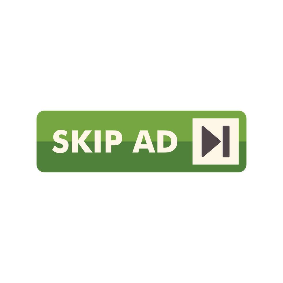 Skip ad button on a white background vector