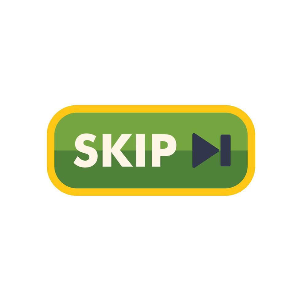 Skip button icon on white background vector