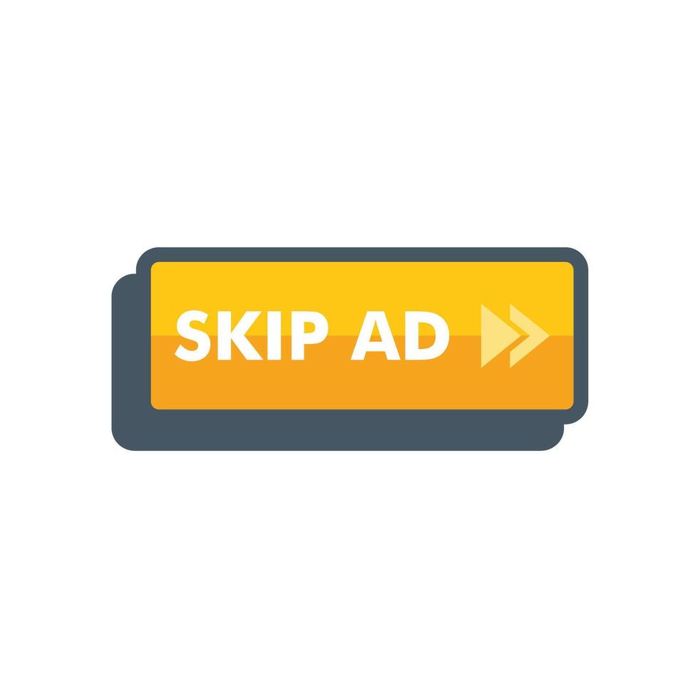 Skip ad button icon vector