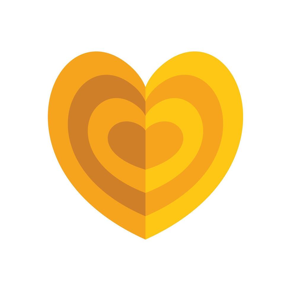 A yellow heart icon on a white background vector