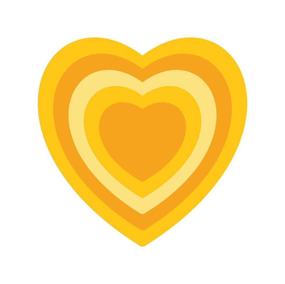 A yellow heart icon on a white background vector