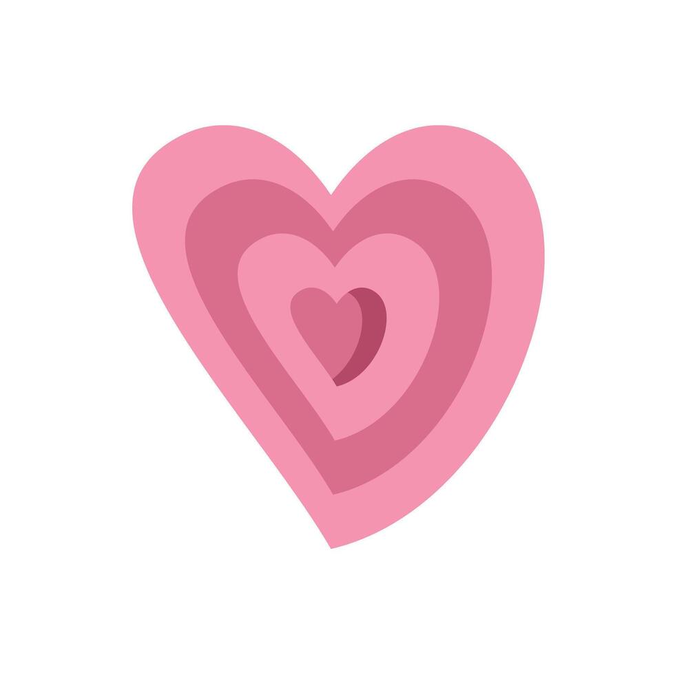 A pink heart shaped icon on a white background vector