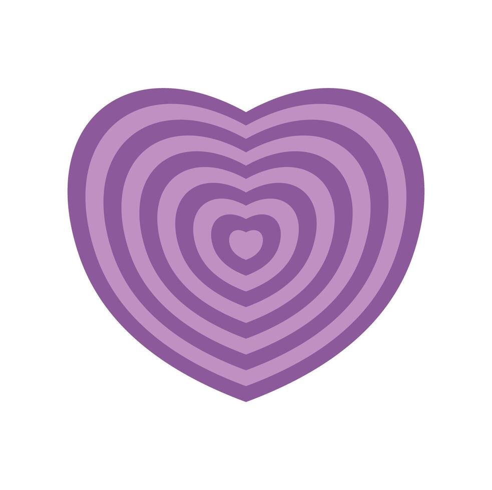 A purple heart shaped icon on a white background vector
