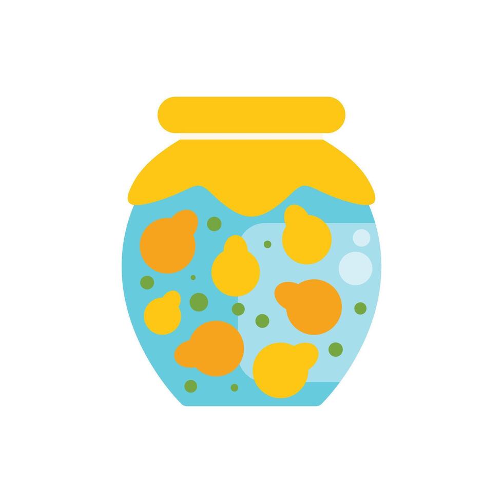 A jar filled with lemons and water vector