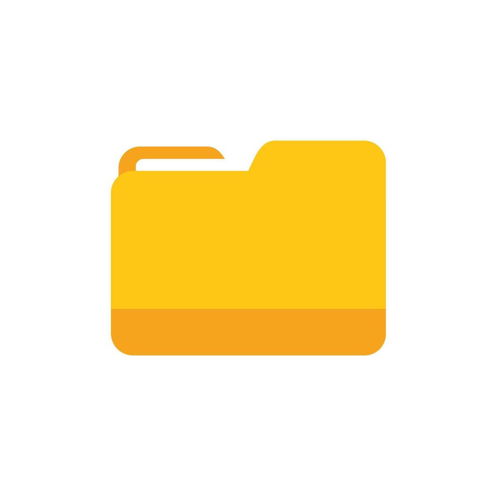 A yellow folder icon on a white background vector