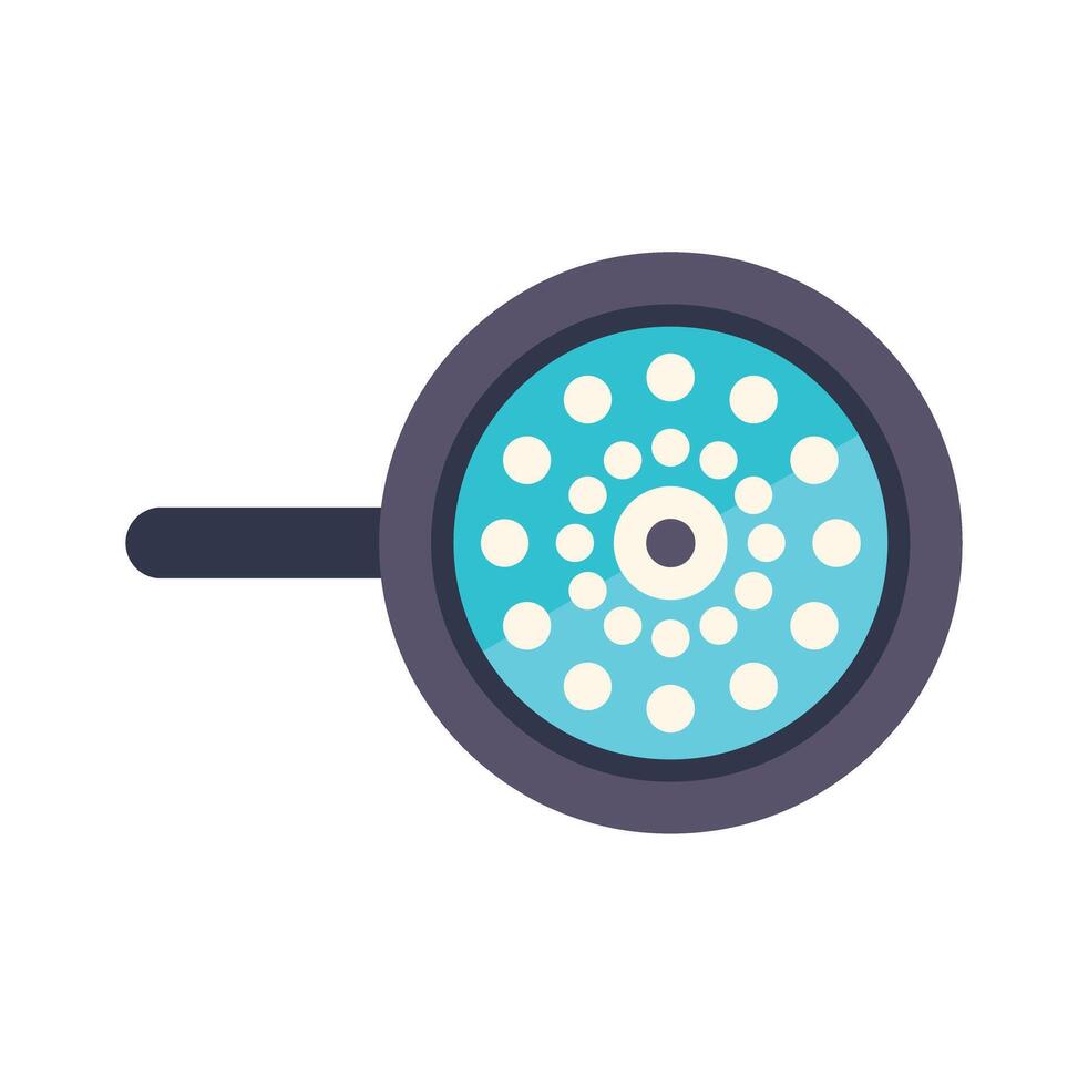 A blue and white pan with a handle vector