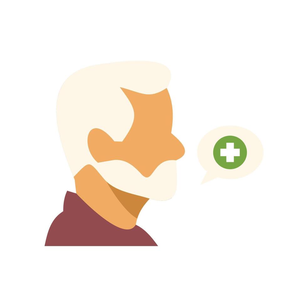 An illustration of a man with a beard and a green cross vector