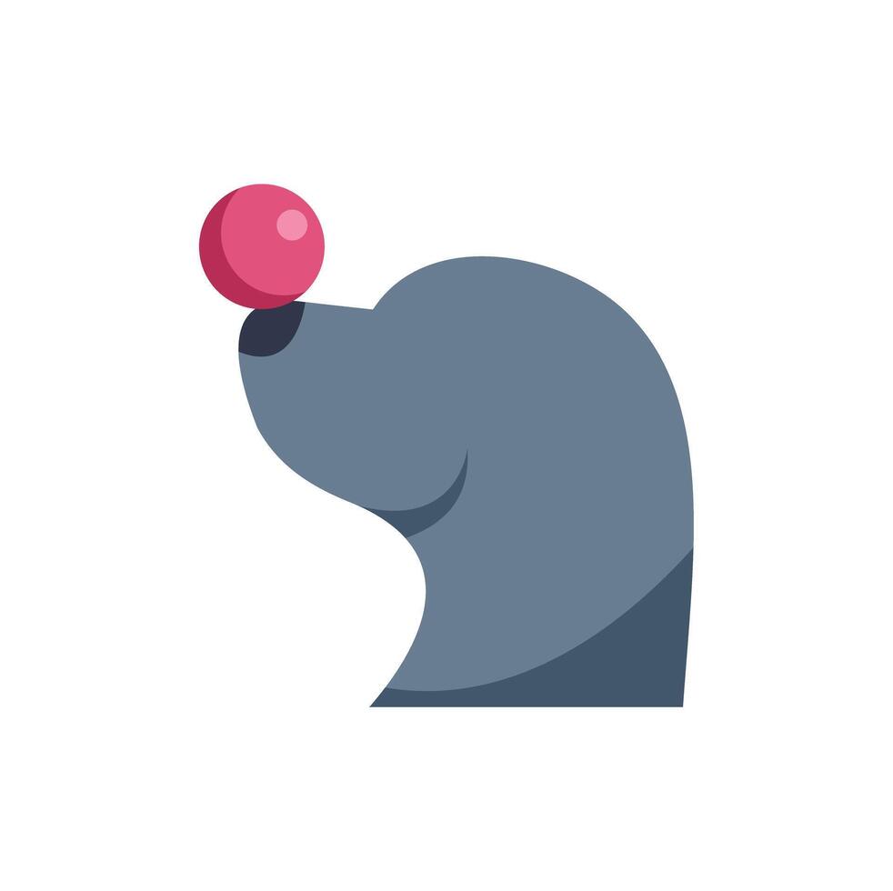 A dog with a ball in its mouth vector