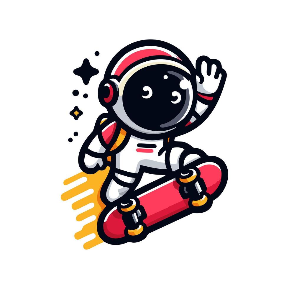 An astronaut riding a skateboard vector