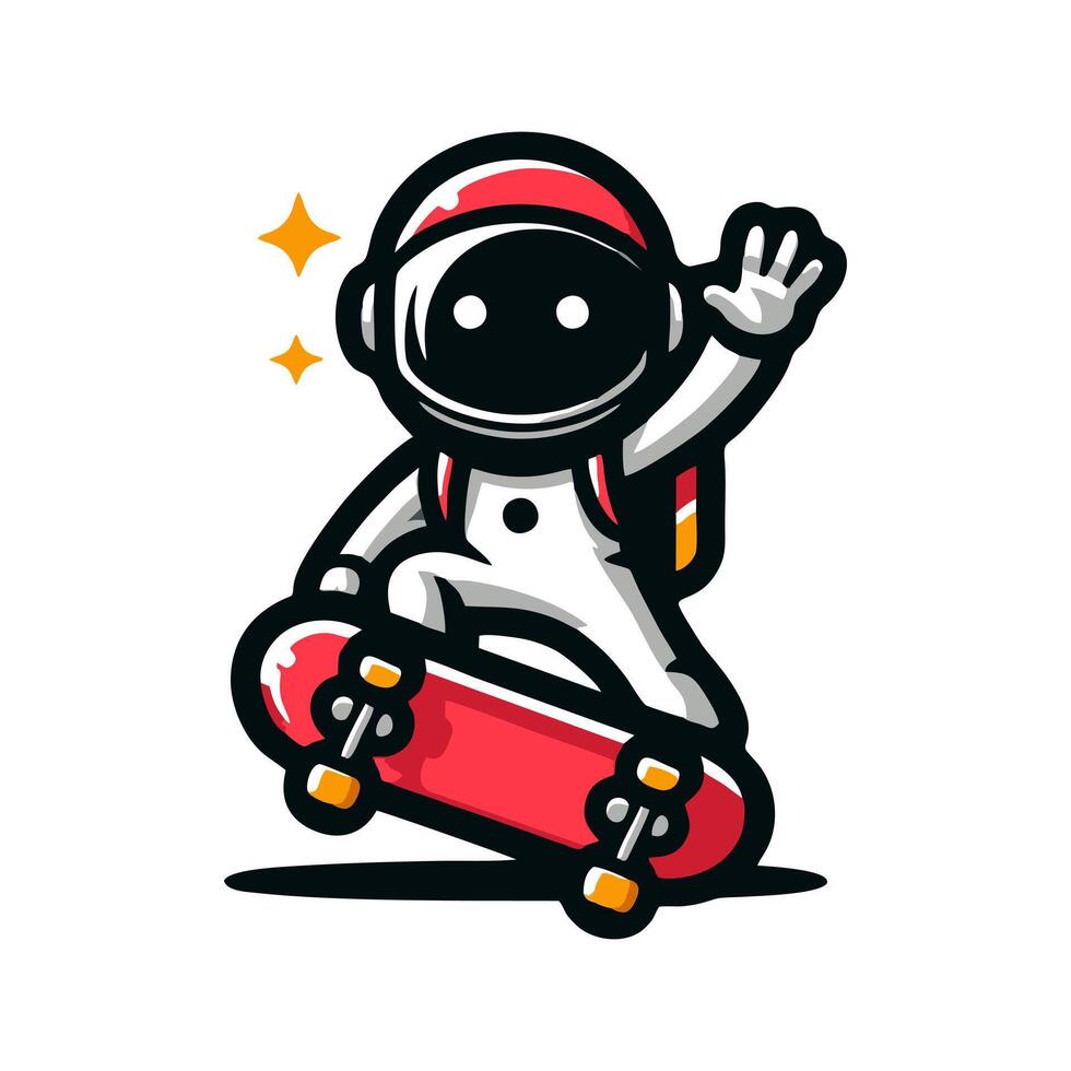 An astronaut riding a skateboard vector