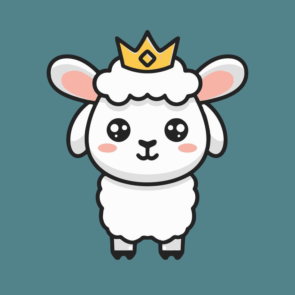 Cute Sheep with crown vector