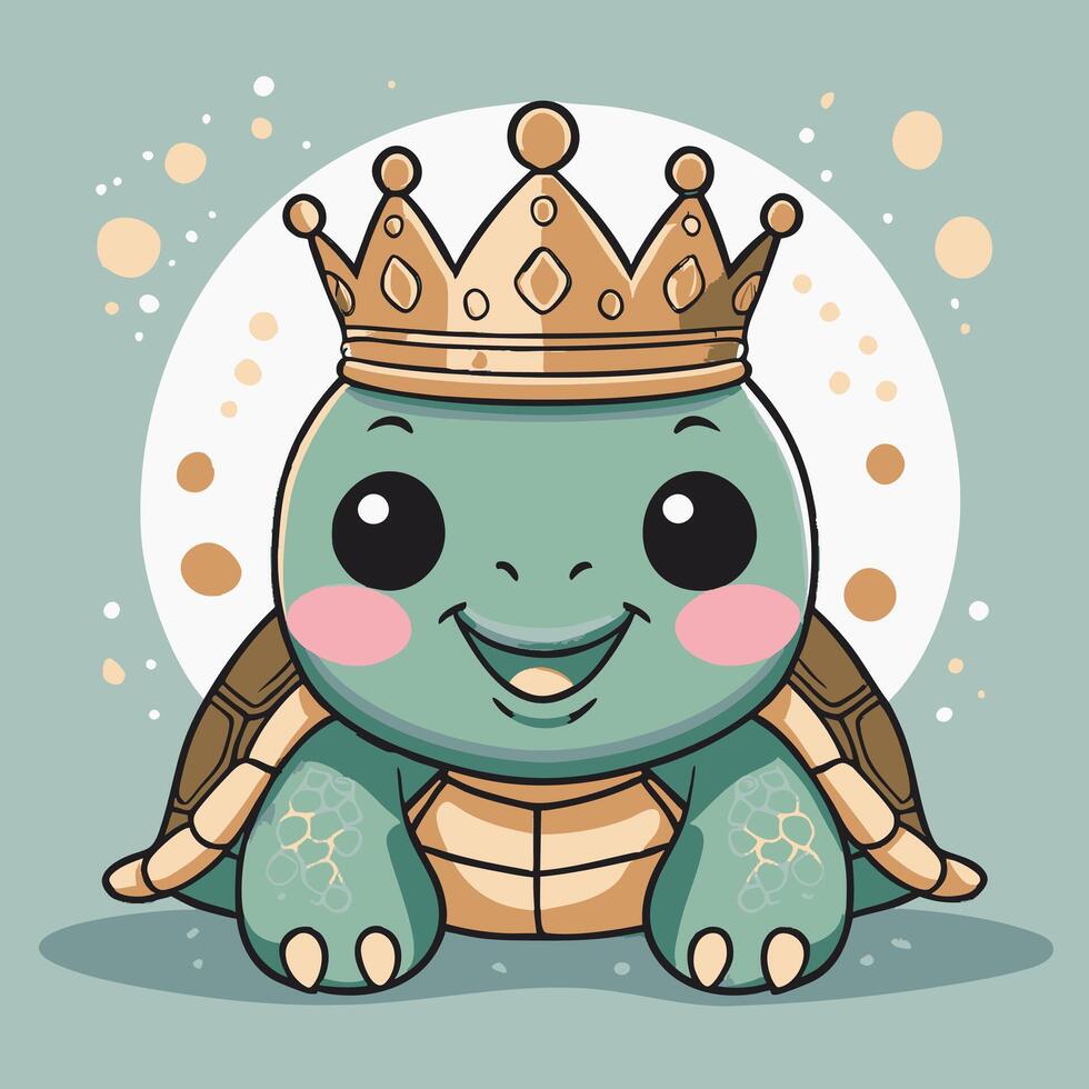 Turtle with crown vector