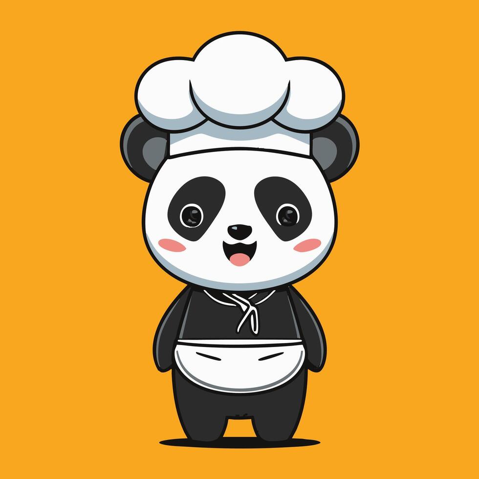 Cute Panda in a chef costume vector