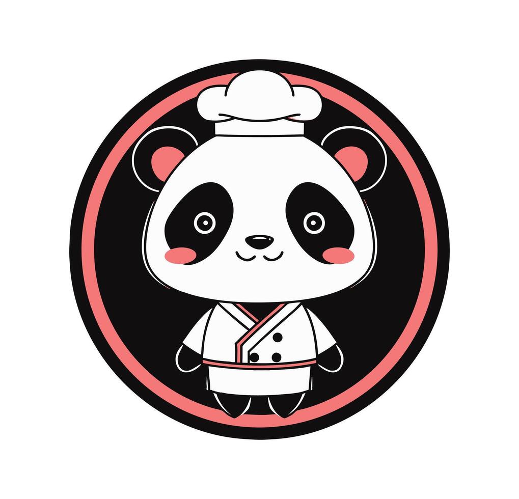 Panda in a chef costume vector