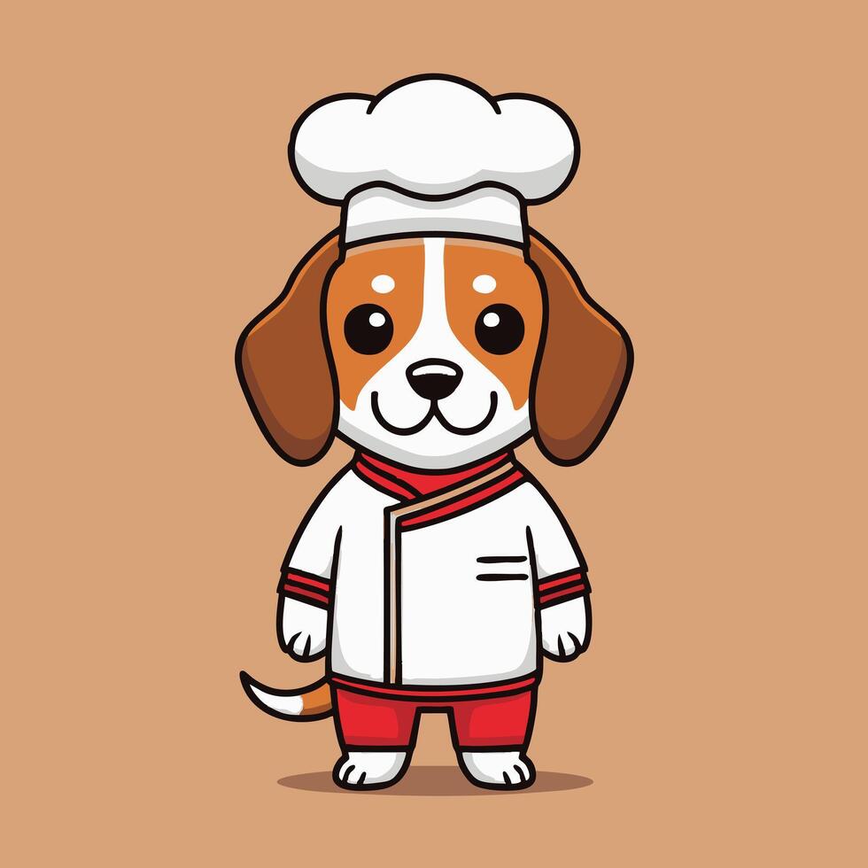 Beagle in a chef costume vector