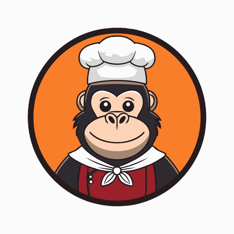 Gorilla in a chef costume vector