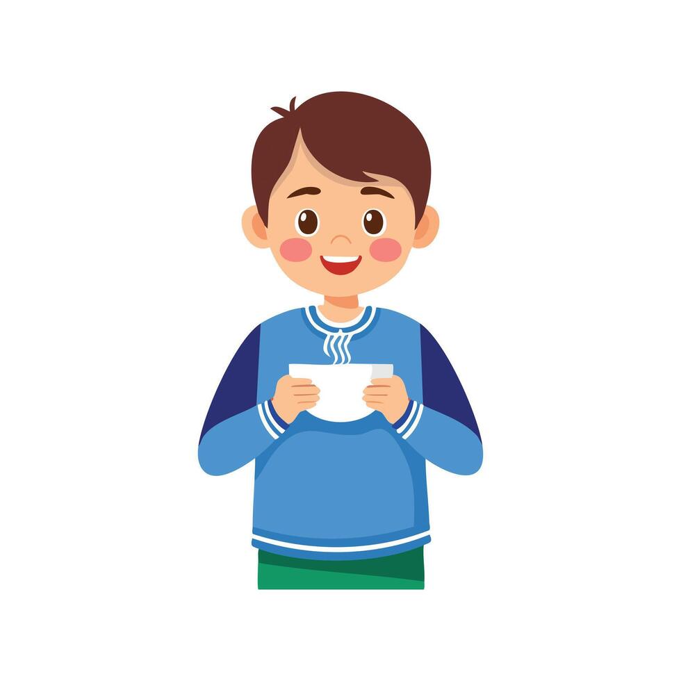 child fasting forfirst time vector