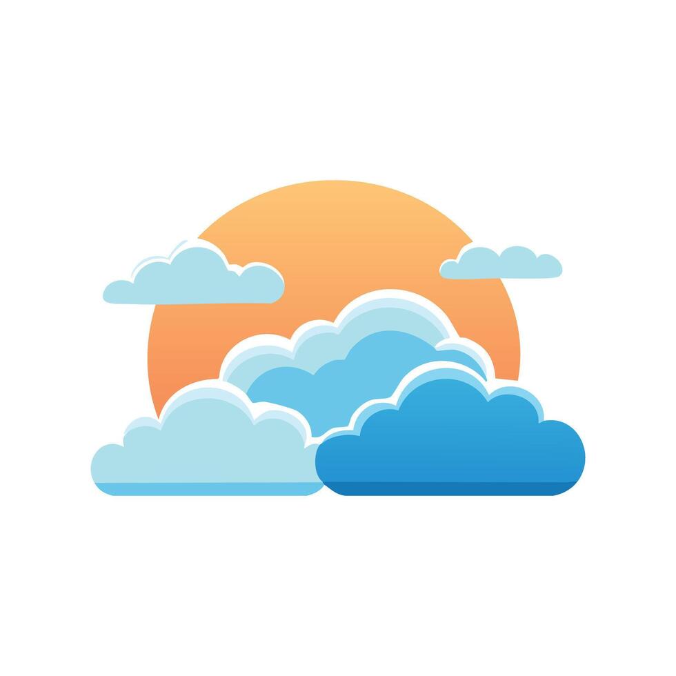 Simple Illustration Cloud formations at sunset vector