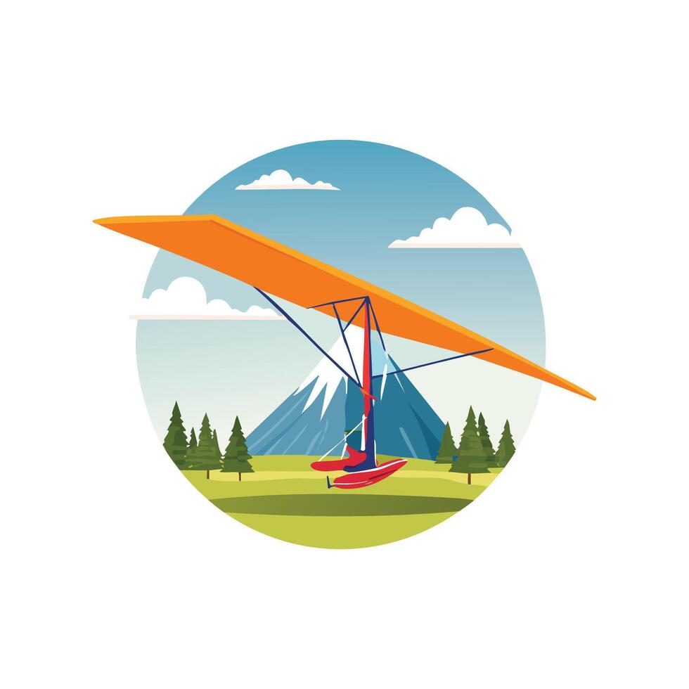 Hang glider mountain vector