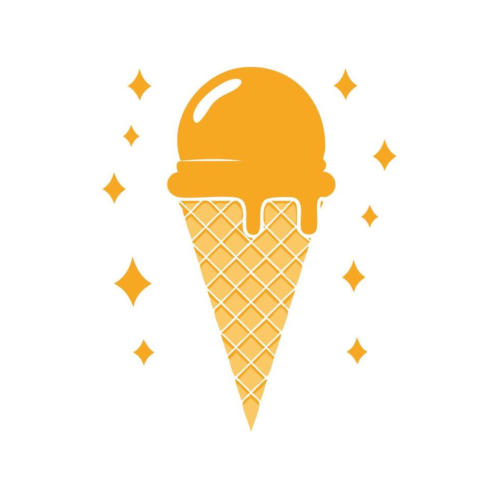 Ice cream cone dripping vector