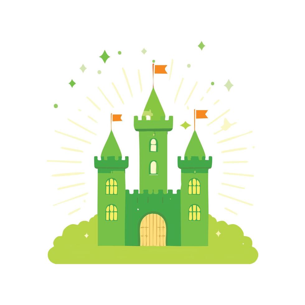 Irish Castle with a Mystical Green Aura vector