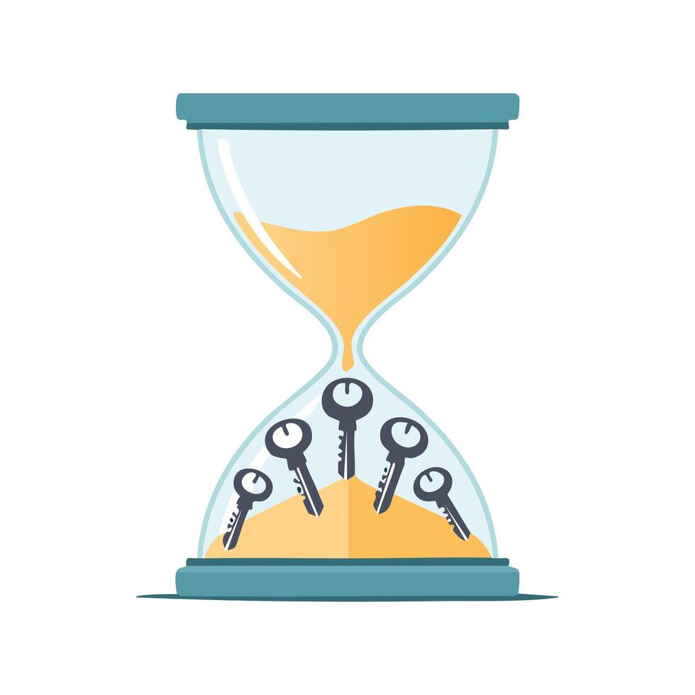 Keys arranged in hourglass shape vector