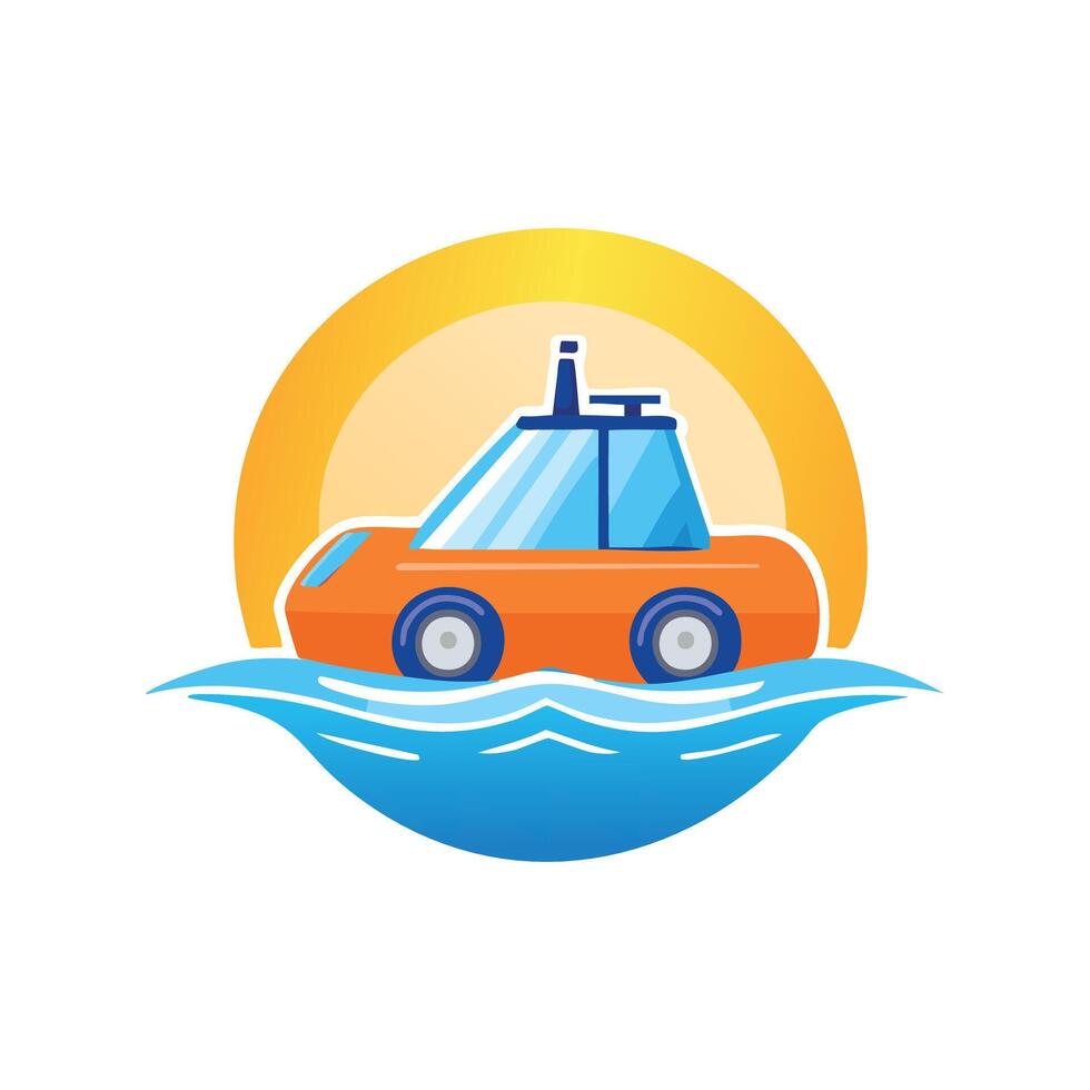 logo Amphibious Car vector