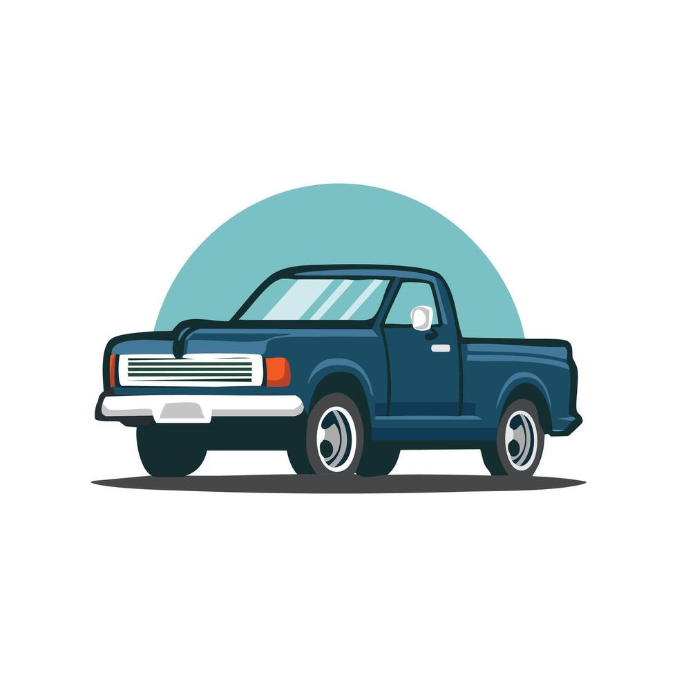 Simple Illustration logo Pick-up Truck vector