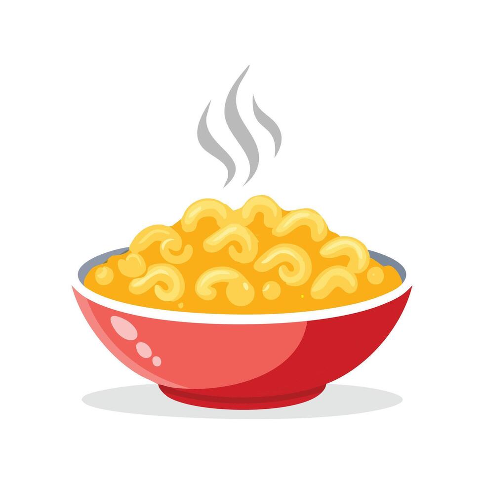 Simple Illustration Mac and cheese steaming vector
