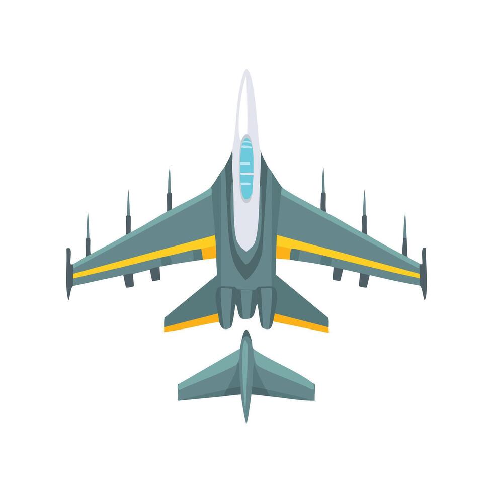 Simple Illustration Military fighter jet vector