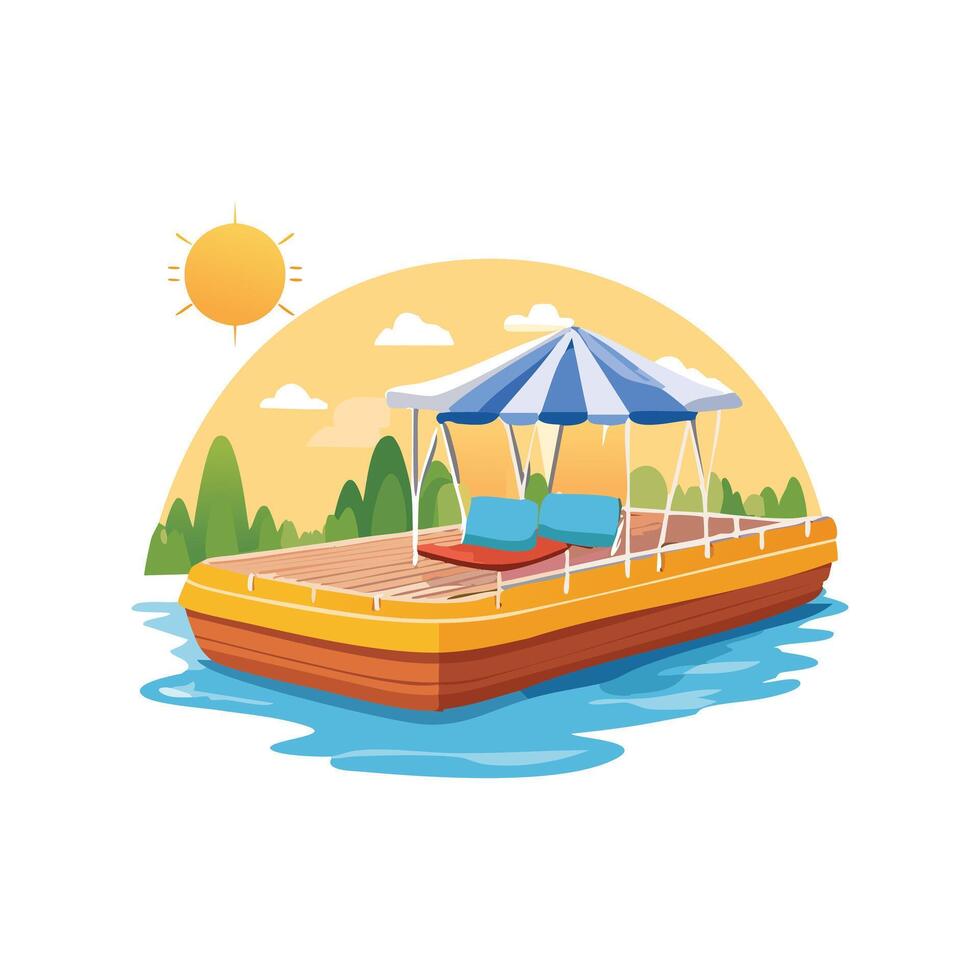 Simple Illustration Party pontoon vector