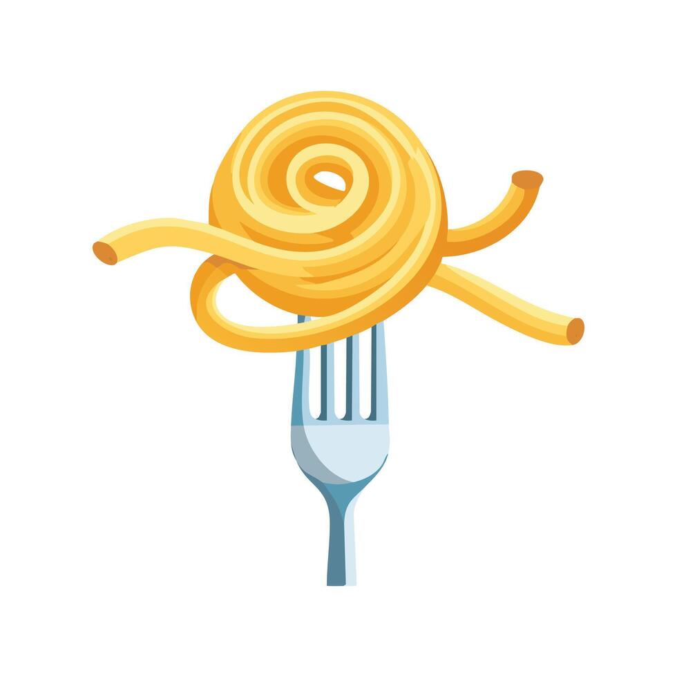 Simple Illustration Pasta twirling fork vector