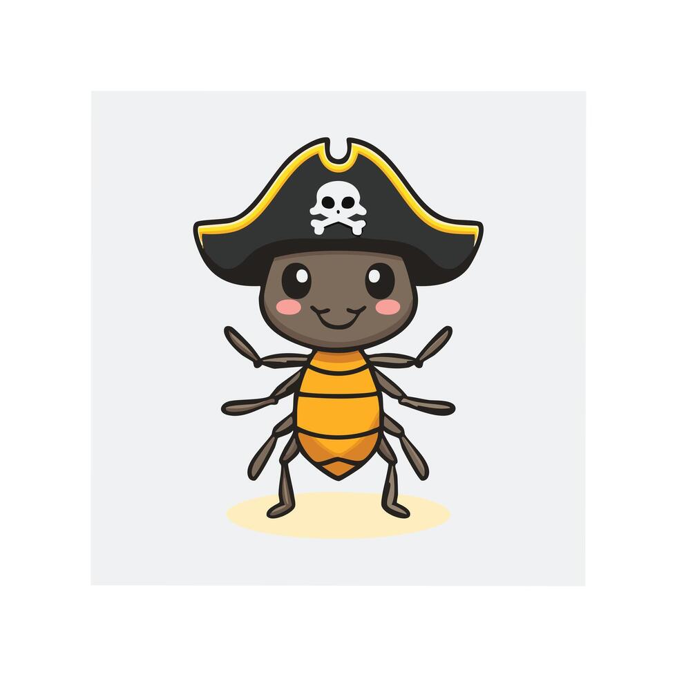 Ant with Pirate Hat vector