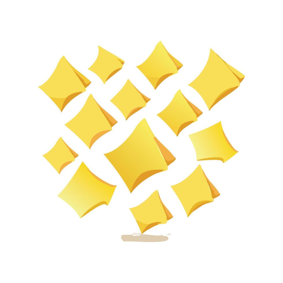 Sticky notes falling down vector