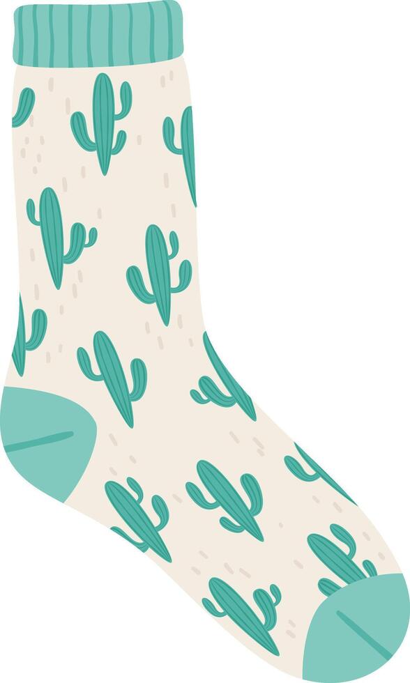 Comfortable sock featuring a repeating cactus motif, adding a touch of Southwestern charm to any outfit, perfect for expressing a love for desert landscapes and embracing Arizona style vector