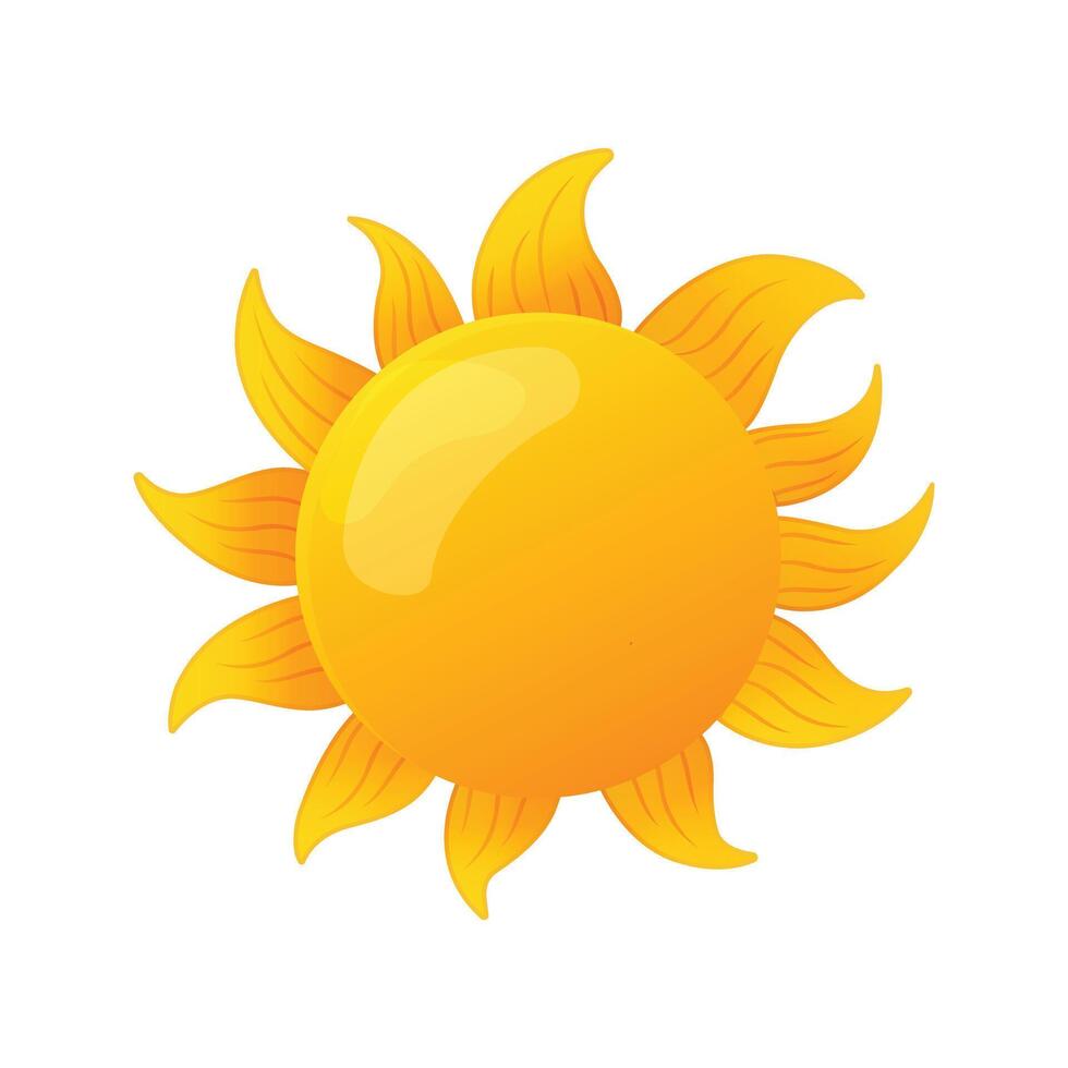 Sun icon flat isolated on white background vector