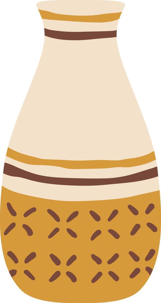 Minimalist boho vase representing modern ceramic art with elegant geometric patterns, perfect for interior design and home decoration projects vector