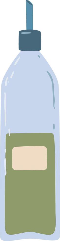 Olive oil bottle with blank label and pouring spout, ideal for cooking, salad dressing, or adding flavor to dishes, promoting healthy eating habits and culinary creativity vector