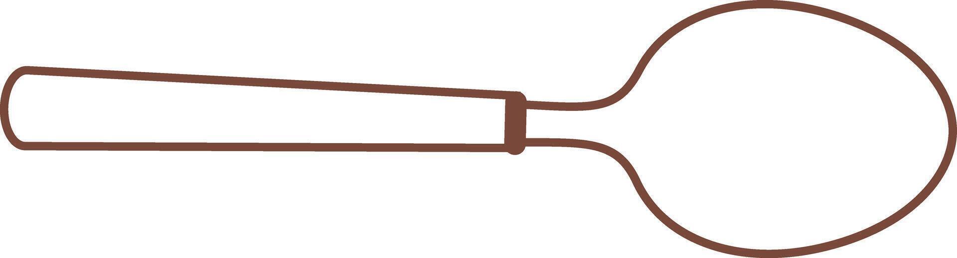 Simple brown spoon outline on a white background, representing eating utensils, kitchenware, and mealtime, suitable for various design purposes vector