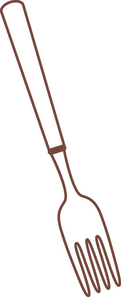 Minimalist illustration featuring a brown fork, perfect for enhancing restaurant menus, enriching cooking websites, and elevating various food related design projects vector