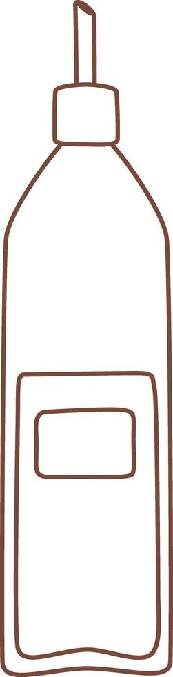 Minimalist illustration representing a sauce bottle with blank label and pointed dispenser, ideal for culinary or food industry projects vector