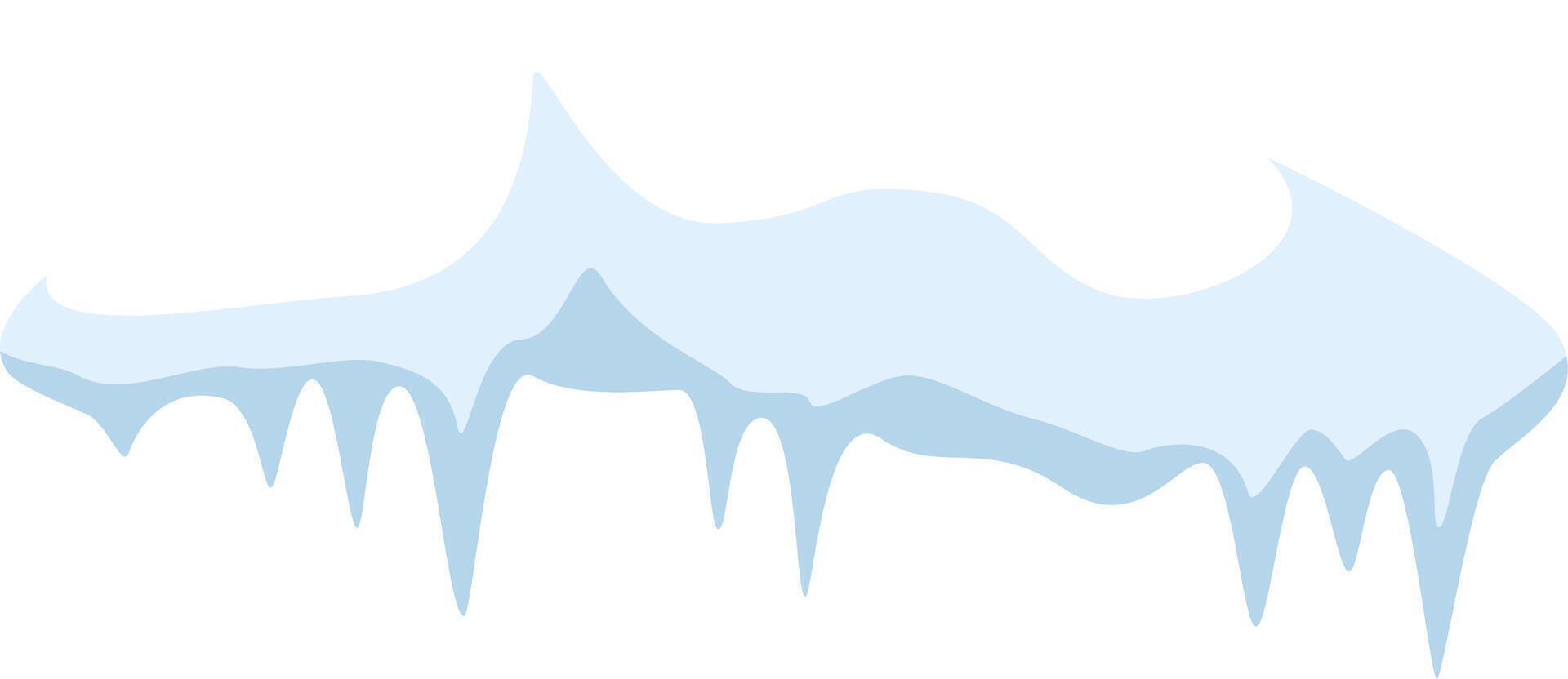 Snowdrift with icicles hanging down melting in the sun creating a winter wonderland landscape, perfect for christmas or winter themed projects vector