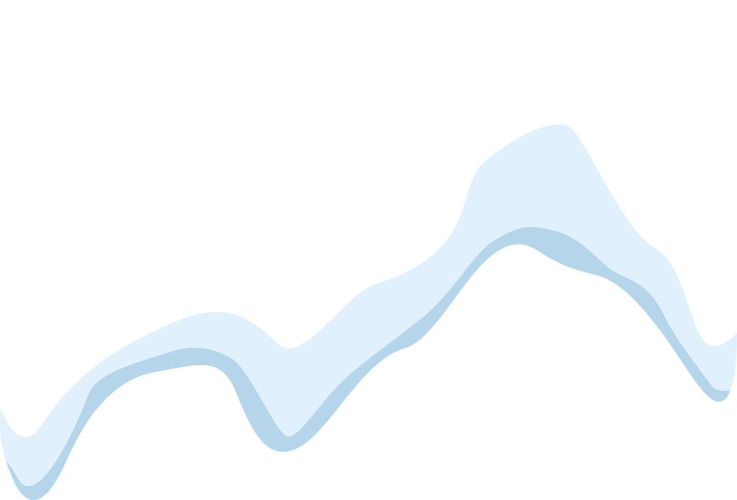 Light blue layered abstract wavy shape with curves and smooth lines creating a modern and minimalist design on a clean white background, ideal for contemporary projects vector