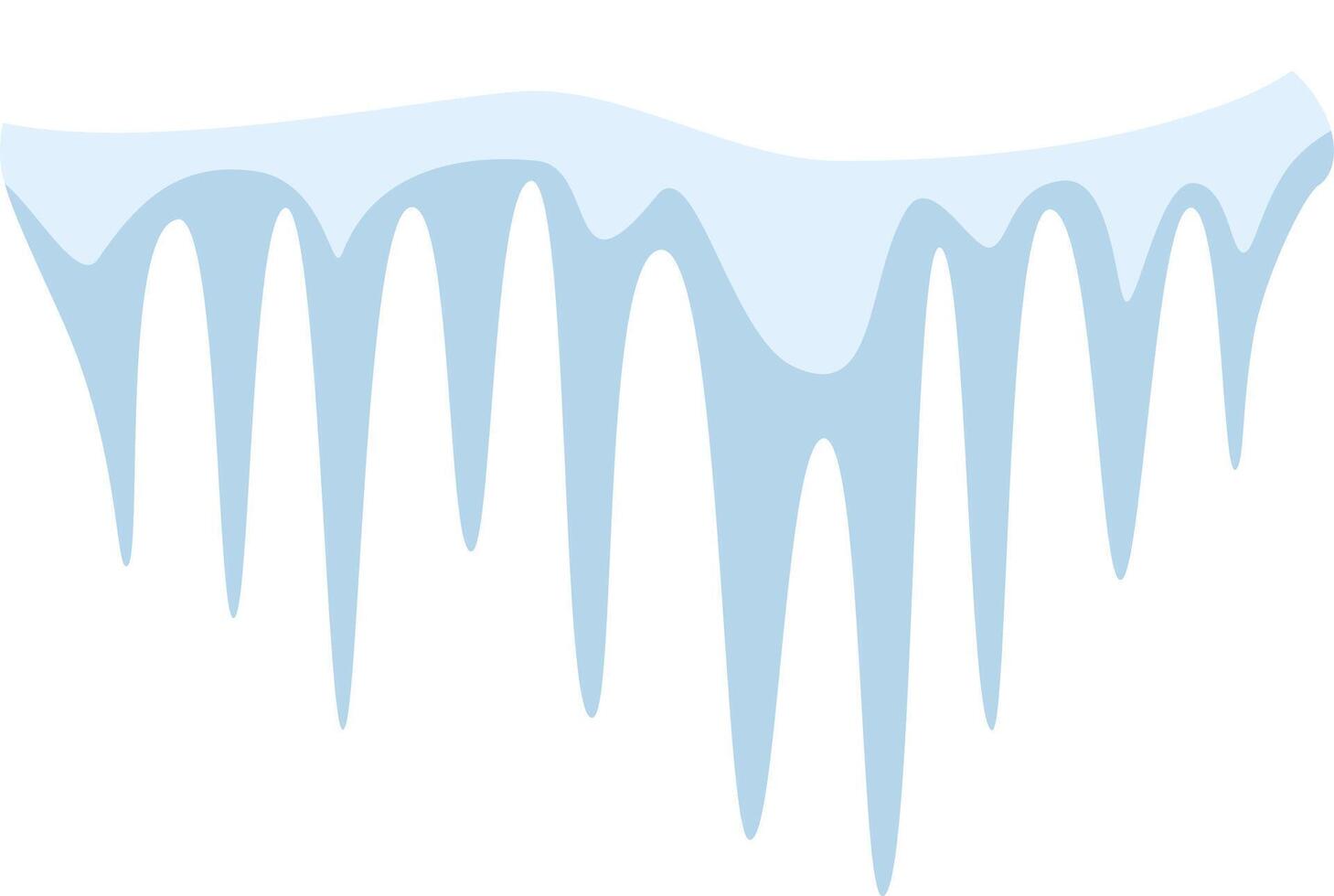 Snow melting and forming icicles hanging from the roof during winter, creating stunning natural ice formations with a delicate light blue hue, enhancing the seasonal landscape vector