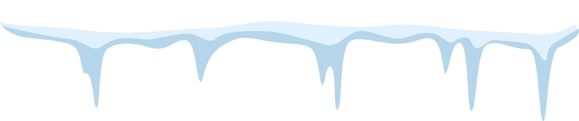 Melting snow creates icicles hanging from a roof on a sunny winter day, offering a picturesque seasonal scene filled with shimmering frost and vibrant light vector