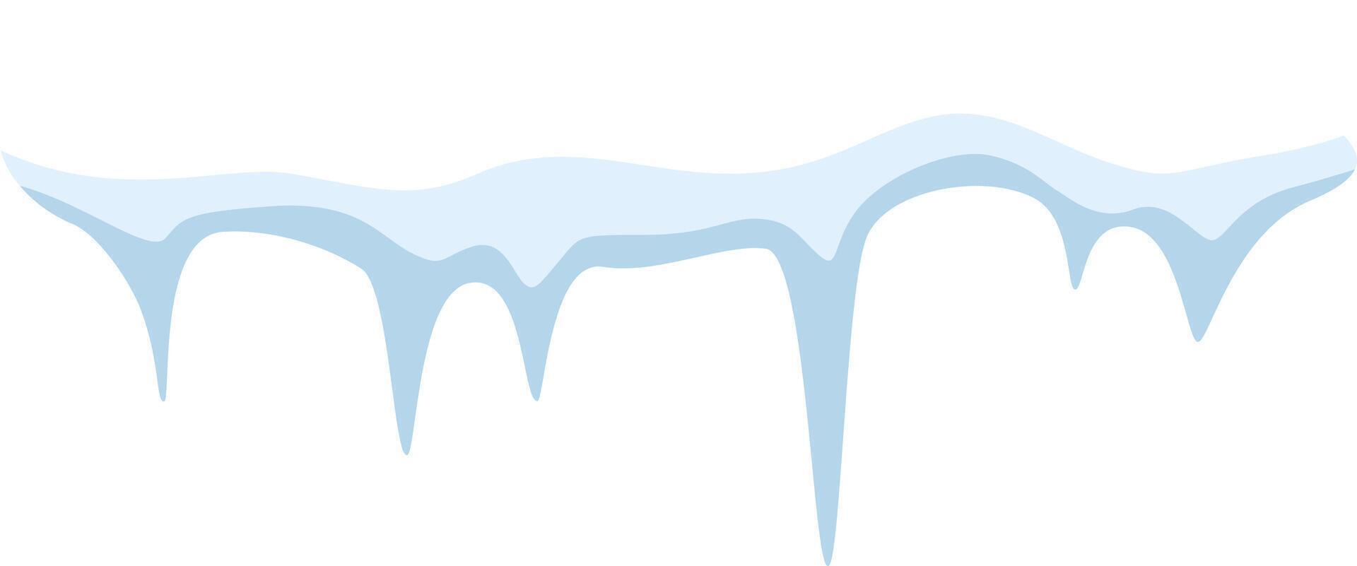 Snowdrift adorned with hanging icicles, gently melting under the warm sun, creating a picturesque winter wonderland against a pristine white background vector