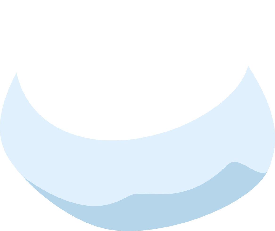Minimalist light blue abstract wave gracefully forming a crescent shape against a clean white background, enhancing websites, presentations, and various graphic projects with elegance vector